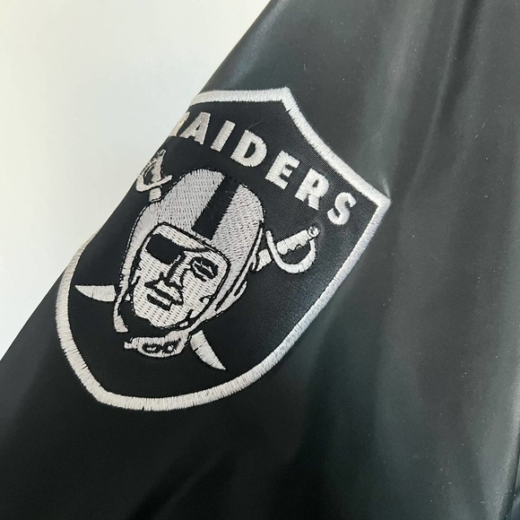 Carl Banks Raiders Vintage Football Parka Thick Jacket Coat Black Medium Y2k 90s - Picture 4 of 8